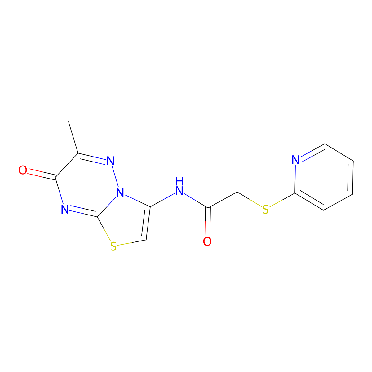 N-(6-methyl-7-oxo-7H-[1,3]thiazolo[3,2-b][1,2,4]triazin-3-yl)-2-(pyridin-2-ylsulfanyl)acetamide molecular structure, CAS 1010897-85-4