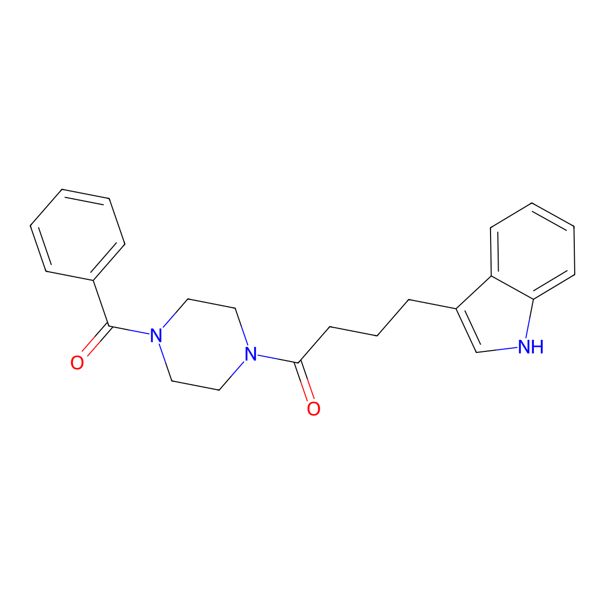 4-(1H-indol-3-yl)-1-[4-(phenylcarbonyl)piperazin-1-yl]butan-1-one molecular structure, CAS 1010898-00-6