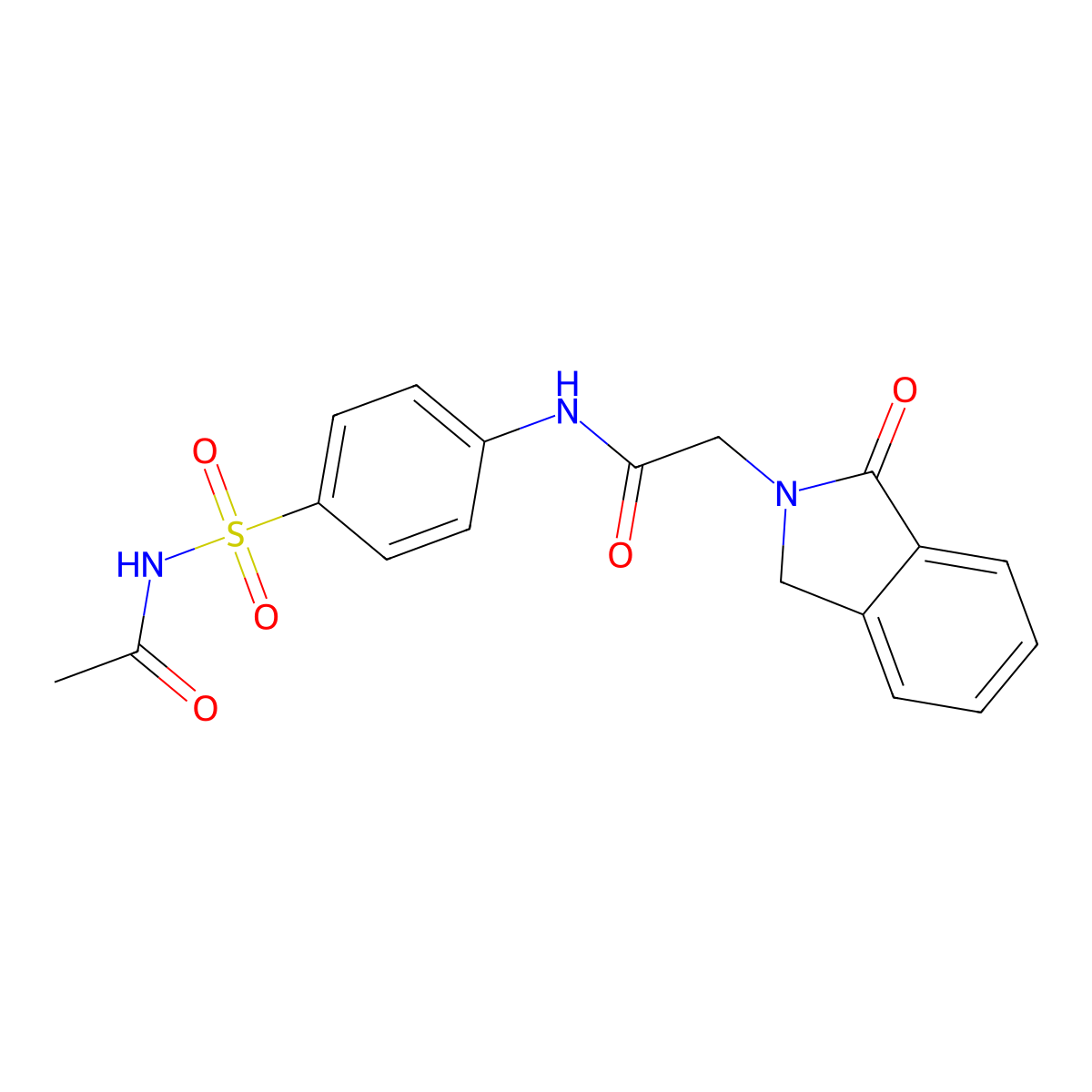 N-[4-(acetylsulfamoyl)phenyl]-2-(1-oxo-1,3-dihydro-2H-isoindol-2-yl)acetamide molecular structure, CAS 1010898-03-9