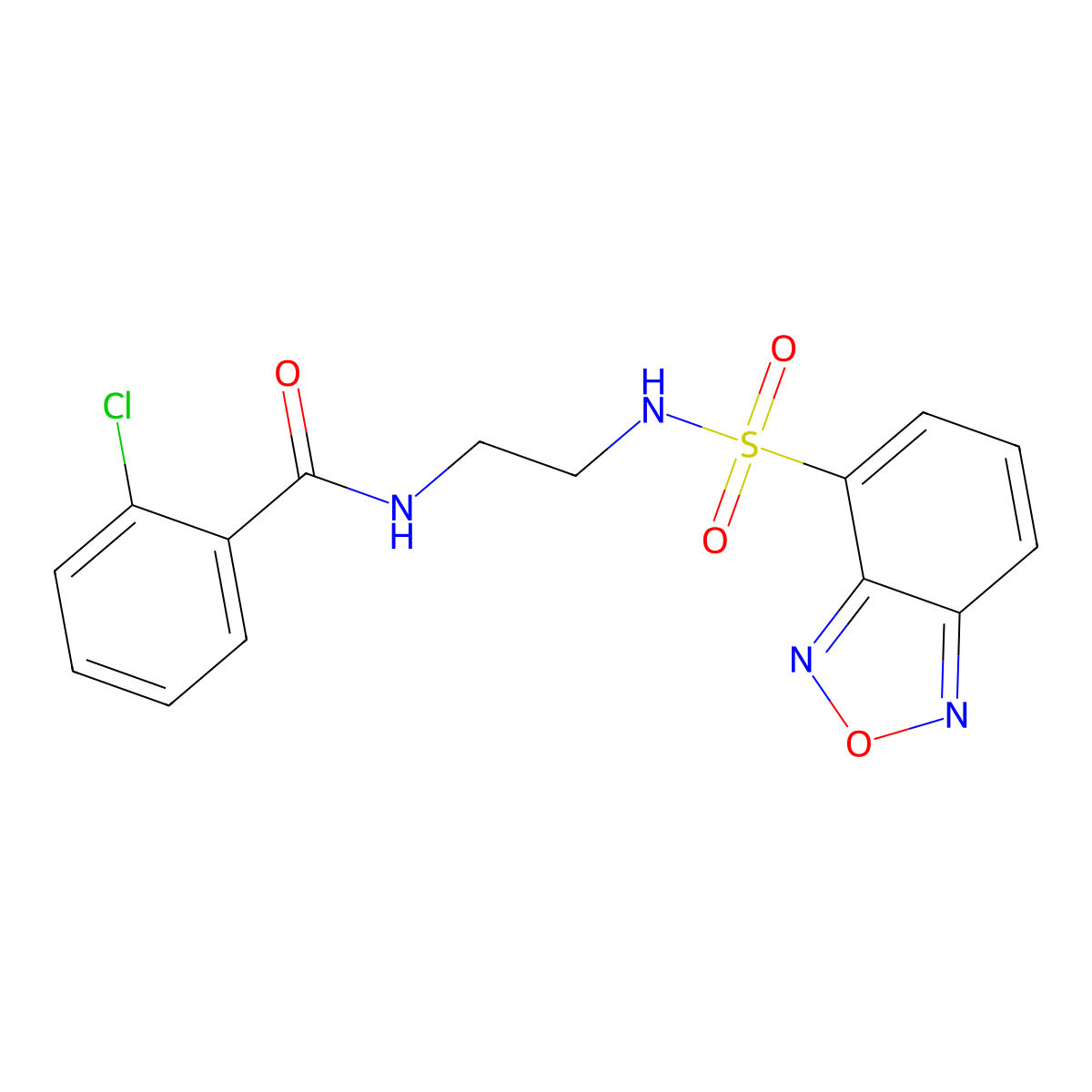N-{2-[(2,1,3-benzoxadiazol-4-ylsulfonyl)amino]ethyl}-2-chlorobenzamide molecular structure, CAS 1010898-28-8