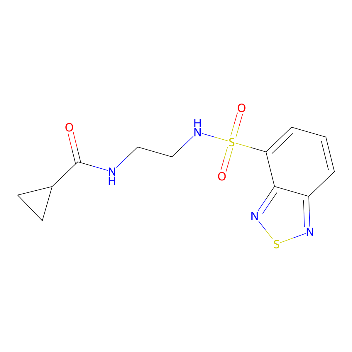 N-{2-[(2,1,3-benzothiadiazol-4-ylsulfonyl)amino]ethyl}cyclopropanecarboxamide molecular structure, CAS 1010898-43-7