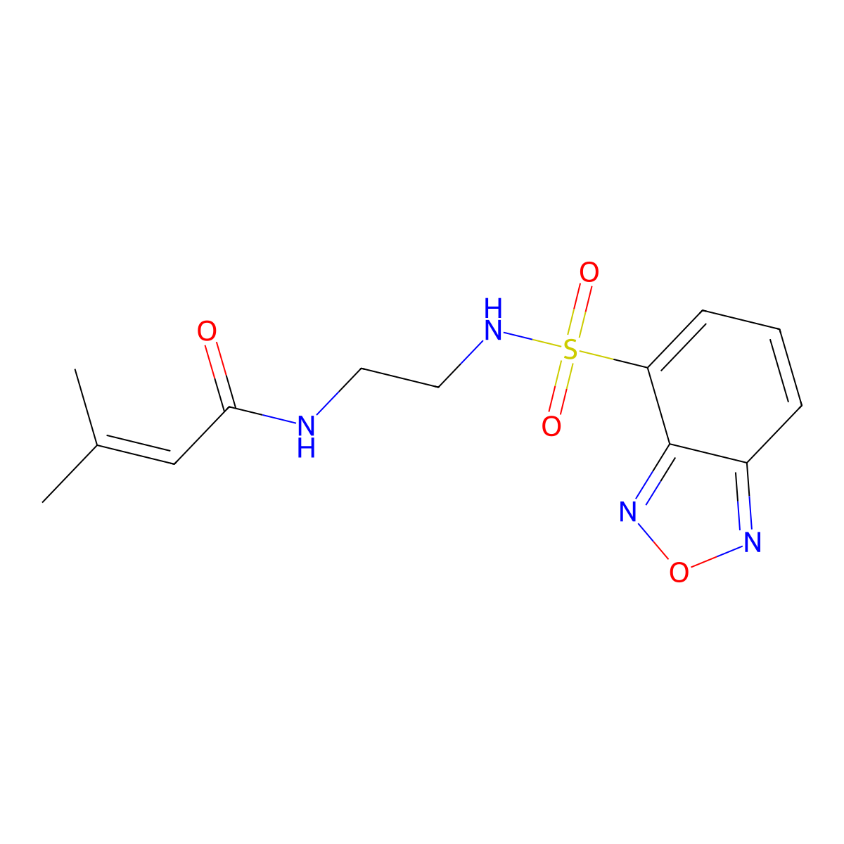 N-{2-[(2,1,3-benzoxadiazol-4-ylsulfonyl)amino]ethyl}-3-methylbut-2-enamide molecular structure, CAS 1010898-44-8