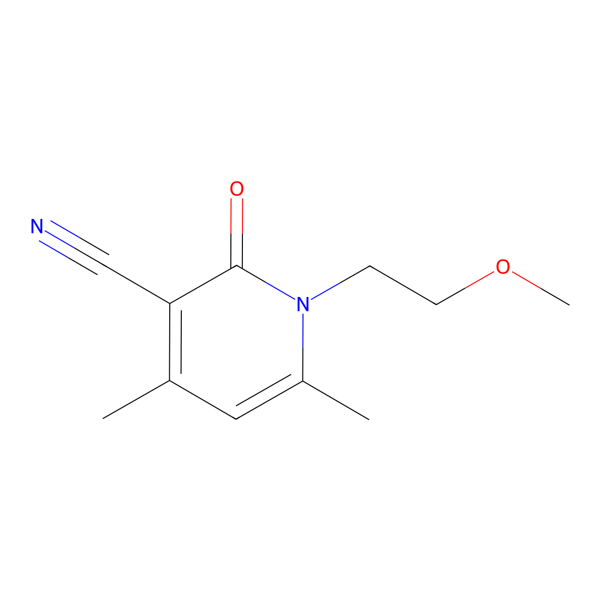 1-(2-Methoxyethyl)-4,6-dimethyl-2-oxo-1,2-dihydropyridine-3-carbonitrile molecular structure, CAS 1010898-45-9