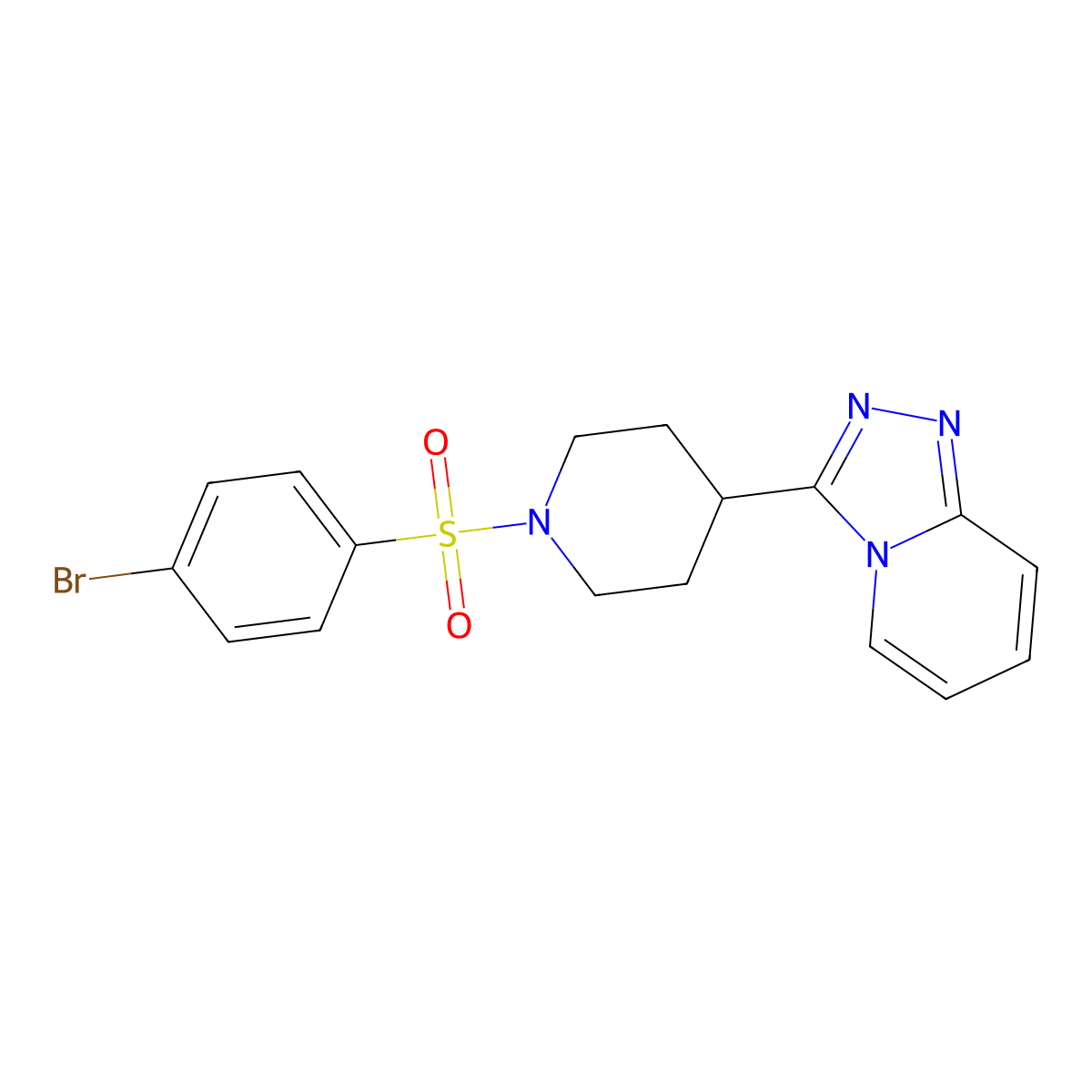 3-{1-[(4-Bromophenyl)sulfonyl]piperidin-4-yl}[1,2,4]triazolo[4,3-a]pyridine molecular structure, CAS 1010898-57-3
