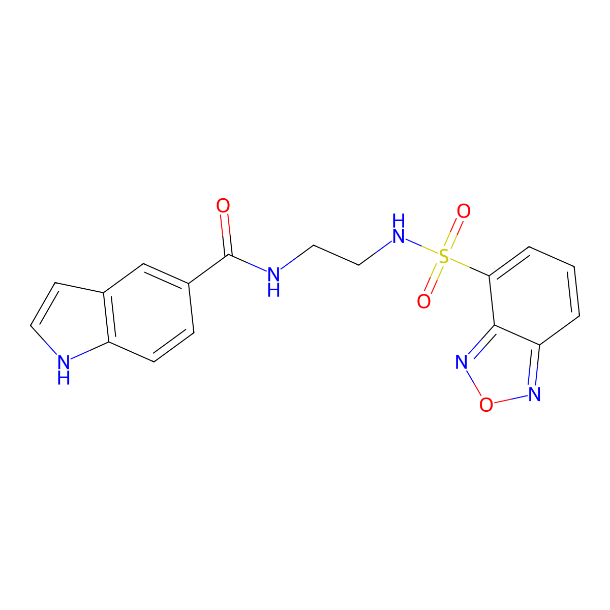 N-{2-[(2,1,3-benzoxadiazol-4-ylsulfonyl)amino]ethyl}-1H-indole-5-carboxamide molecular structure, CAS 1010898-61-9