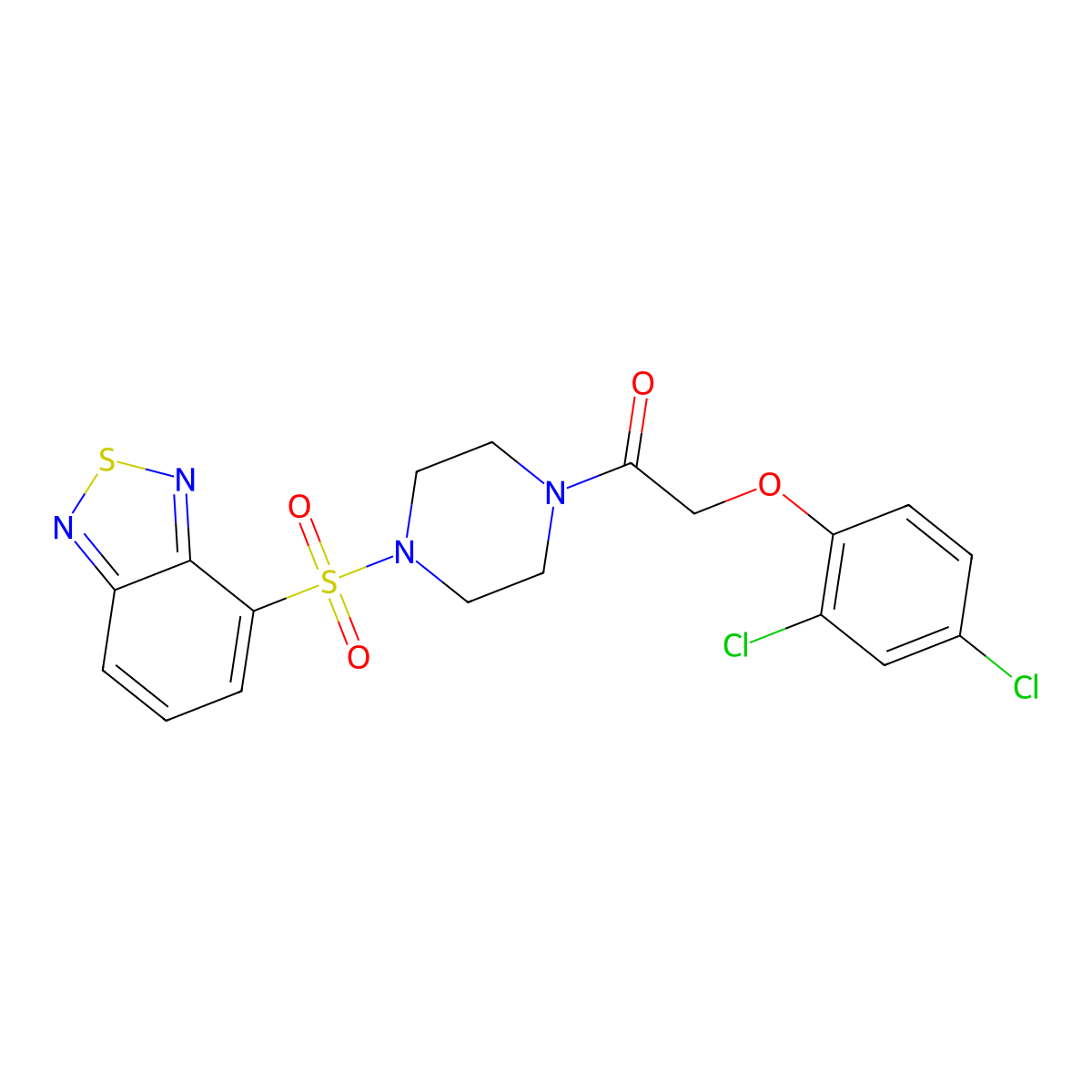 1-[4-(2,1,3-Benzothiadiazol-4-ylsulfonyl)piperazin-1-yl]-2-(2,4-dichlorophenoxy)ethanone molecular structure, CAS 1010898-80-2