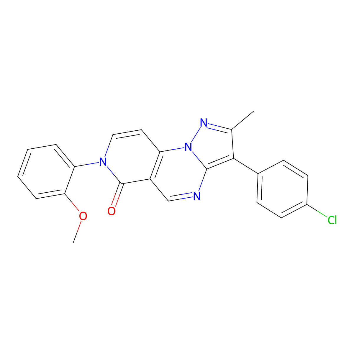 3-(4-chlorophenyl)-7-(2-methoxyphenyl)-2-methylpyrazolo[1,5-a]pyrido[3,4-e]pyrimidin-6(7H)-one molecular structure, CAS 1010899-04-3