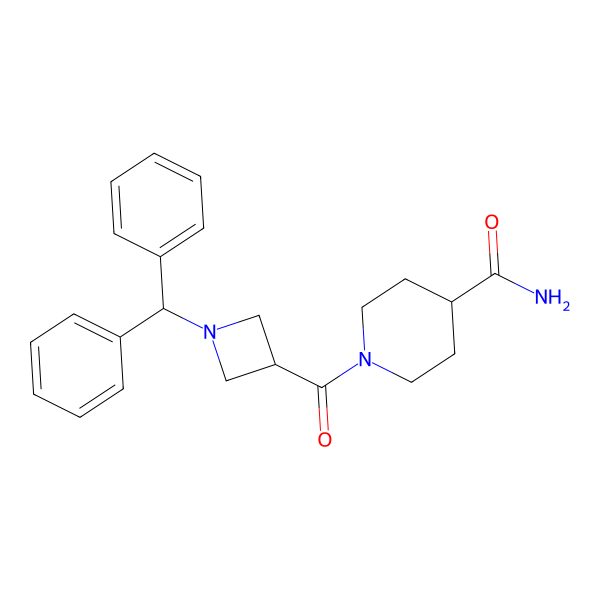 1-[(1-Benzhydryl-3-azetanyl)carbonyl]-4-piperidinecarboxamide molecular structure, CAS 1010899-13-4