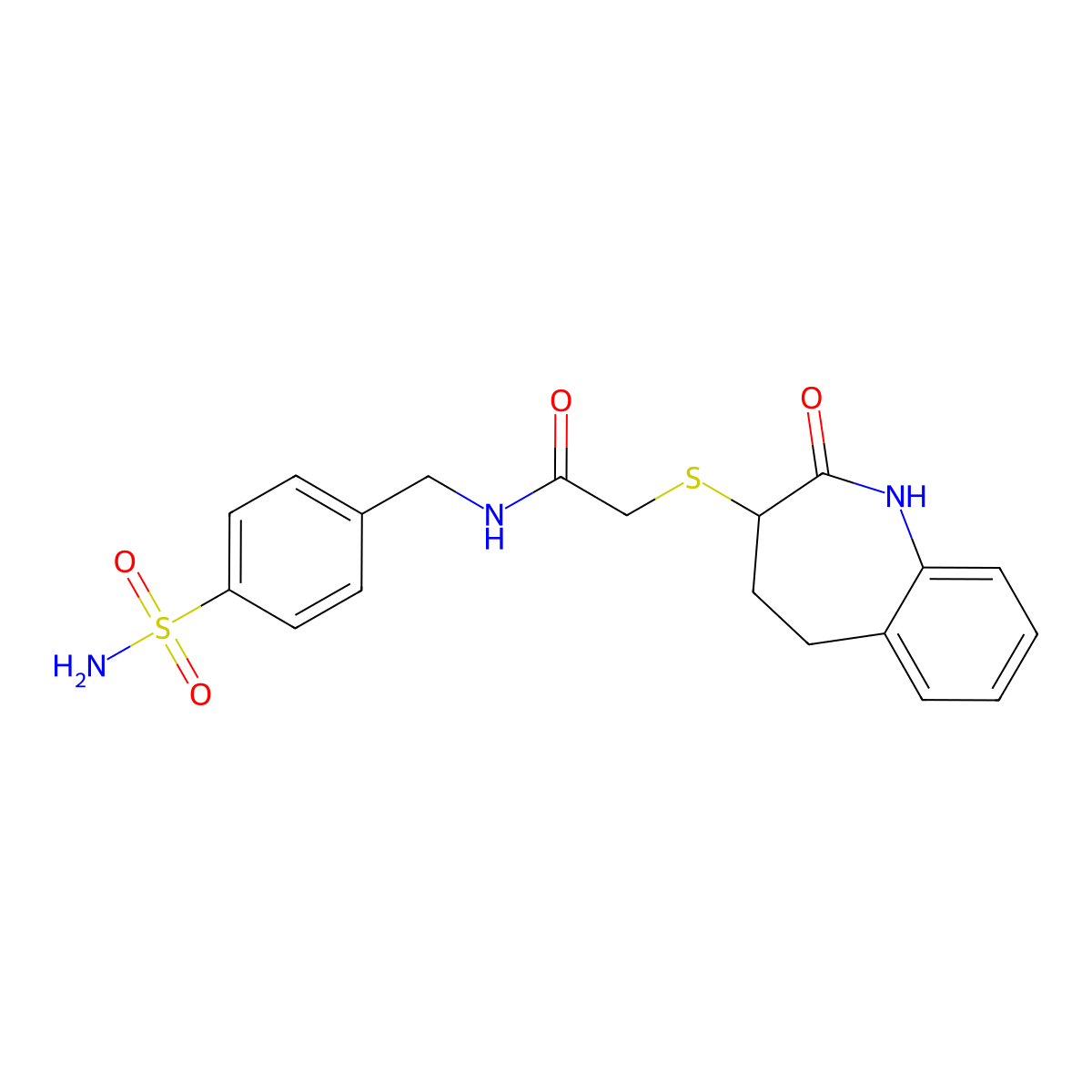 2-[(2-hydroxy-4,5-dihydro-3H-1-benzazepin-3-yl)sulfanyl]-N-(4-sulfamoylbenzyl)acetamide molecular structure, CAS 1010899-32-7