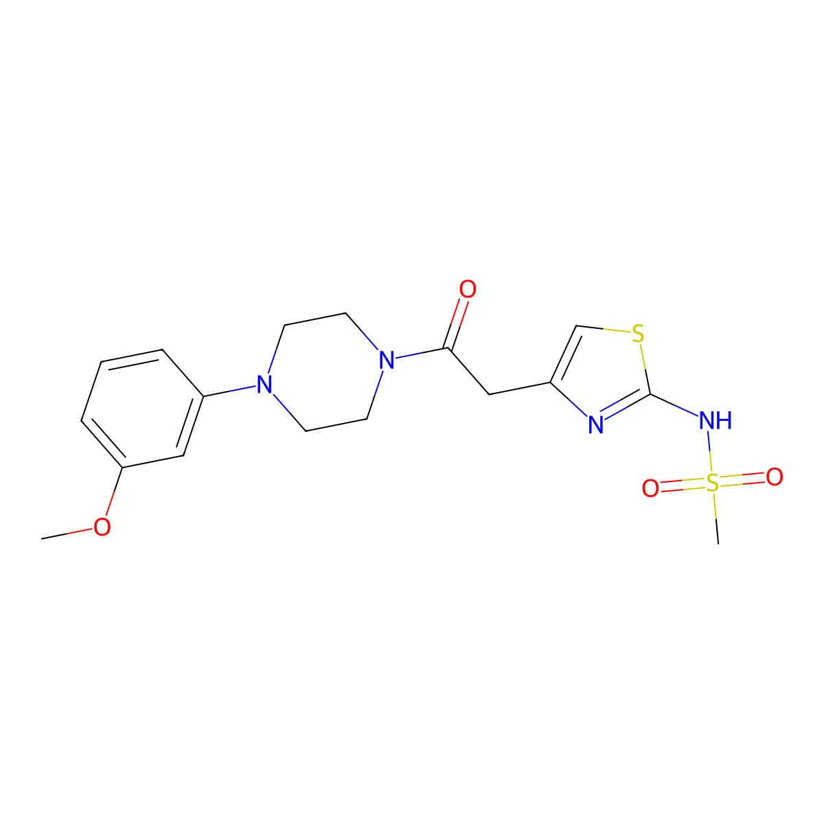 N-[(2E)-4-{2-[4-(3-methoxyphenyl)piperazin-1-yl]-2-oxoethyl}-1,3-thiazol-2(3H)-ylidene]methanesulfonamide molecular structure, CAS 1010899-39-4
