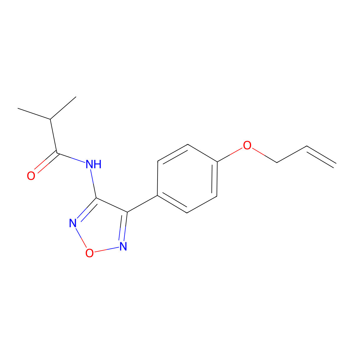 2-methyl-N-{4-[4-(prop-2-en-1-yloxy)phenyl]-1,2,5-oxadiazol-3-yl}propanamide molecular structure, CAS 1010899-46-3
