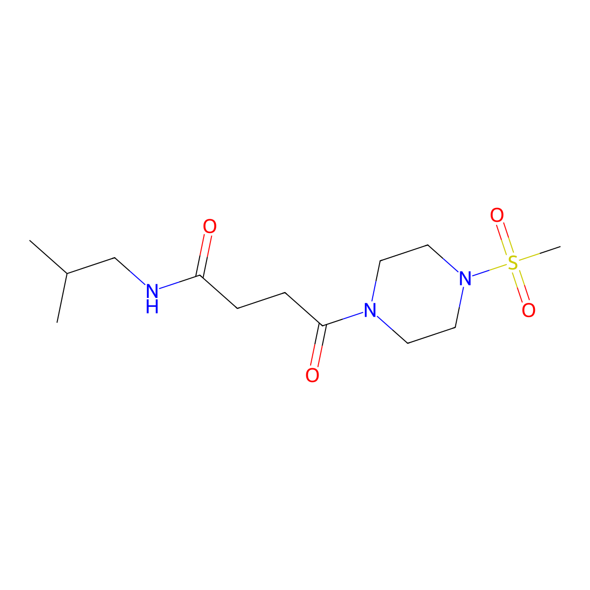 N-(2-methylpropyl)-4-[4-(methylsulfonyl)piperazin-1-yl]-4-oxobutanamide molecular structure, CAS 1010899-50-9