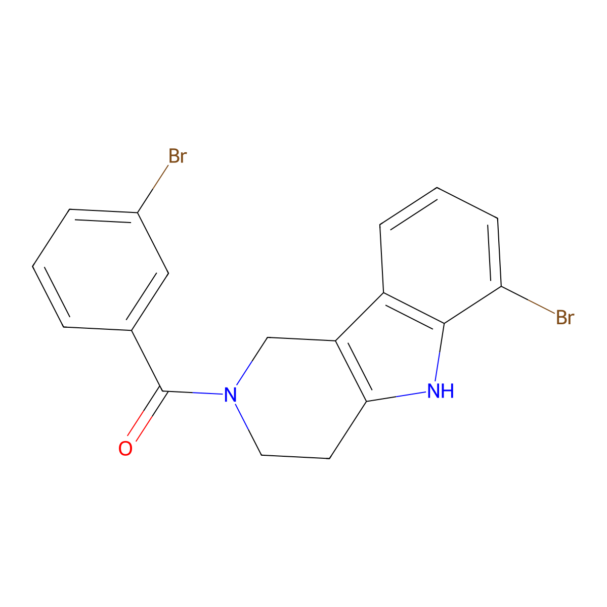 (3-bromophenyl)(6-bromo-1,3,4,5-tetrahydro-2H-pyrido[4,3-b]indol-2-yl)methanone molecular structure, CAS 1010899-55-4