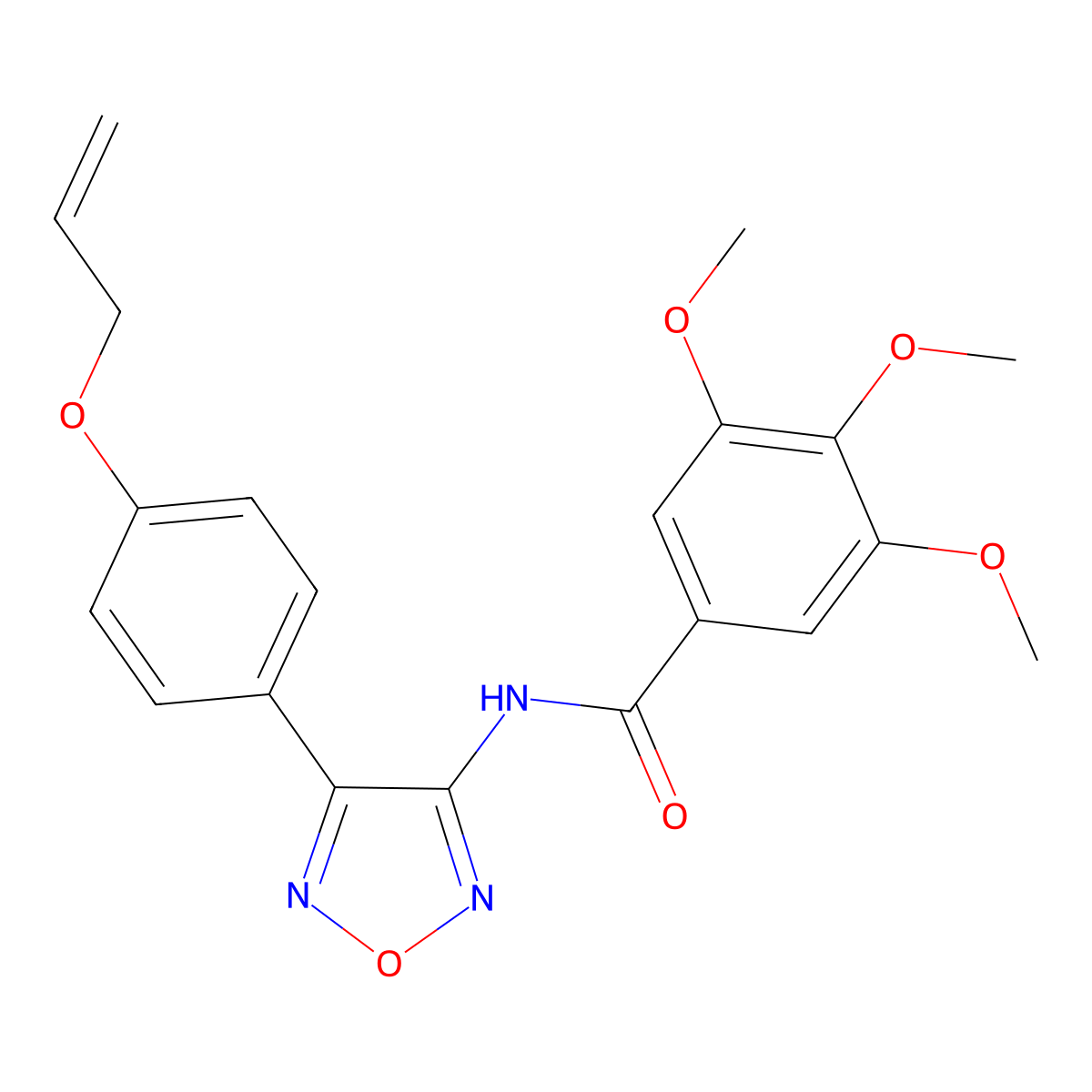 3,4,5-trimethoxy-N-{4-[4-(prop-2-en-1-yloxy)phenyl]-1,2,5-oxadiazol-3-yl}benzamide molecular structure, CAS 1010899-61-2