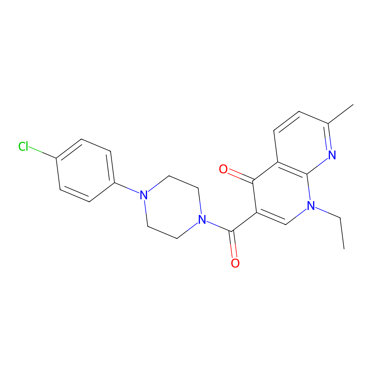 3-{[4-(4-chlorophenyl)piperazino]carbonyl}-1-ethyl-7-methyl[1,8]naphthyridin-4(1H)-one molecular structure, CAS 1010899-63-4