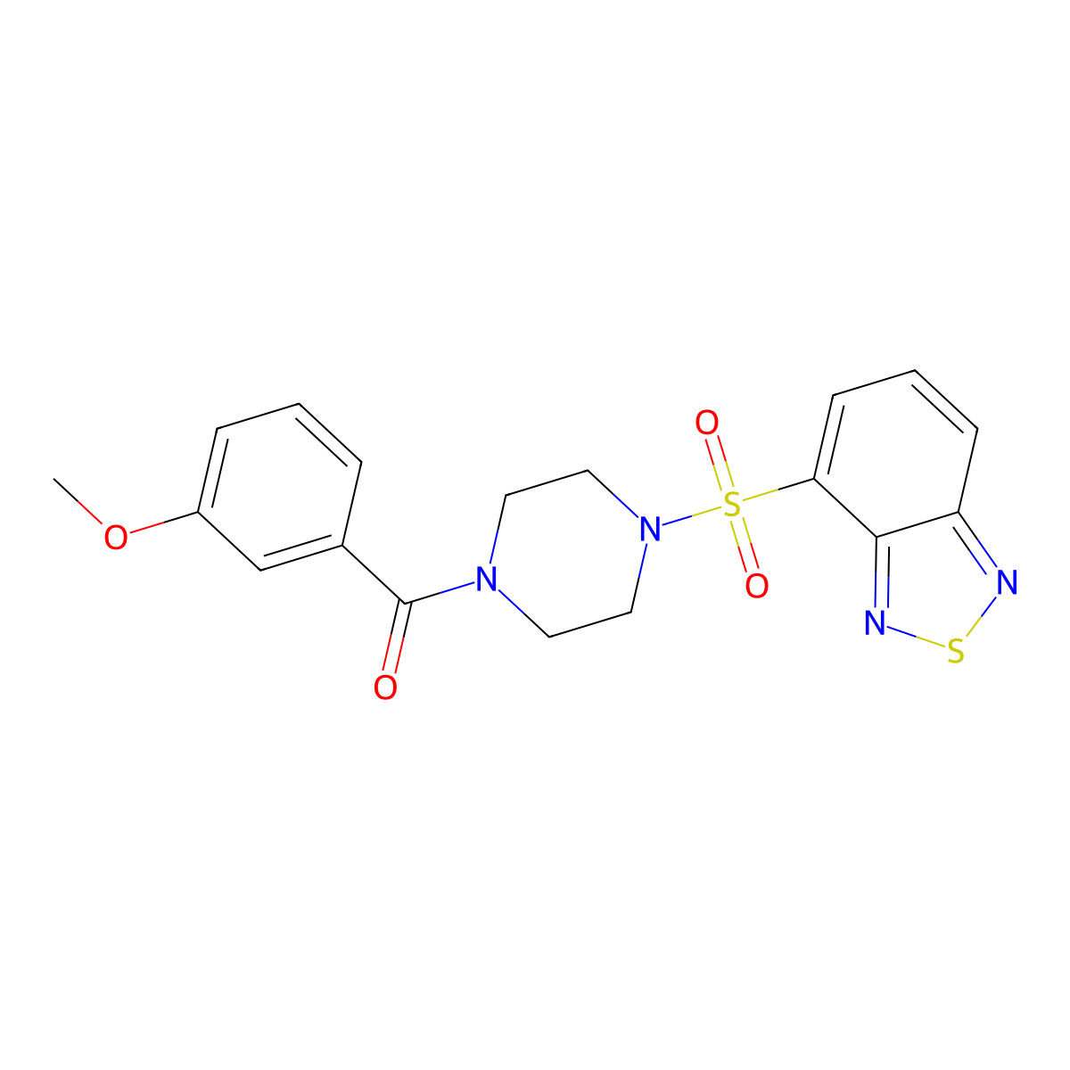 [4-(2,1,3-Benzothiadiazol-4-ylsulfonyl)piperazin-1-yl](3-methoxyphenyl)methanone molecular structure, CAS 1010899-71-4