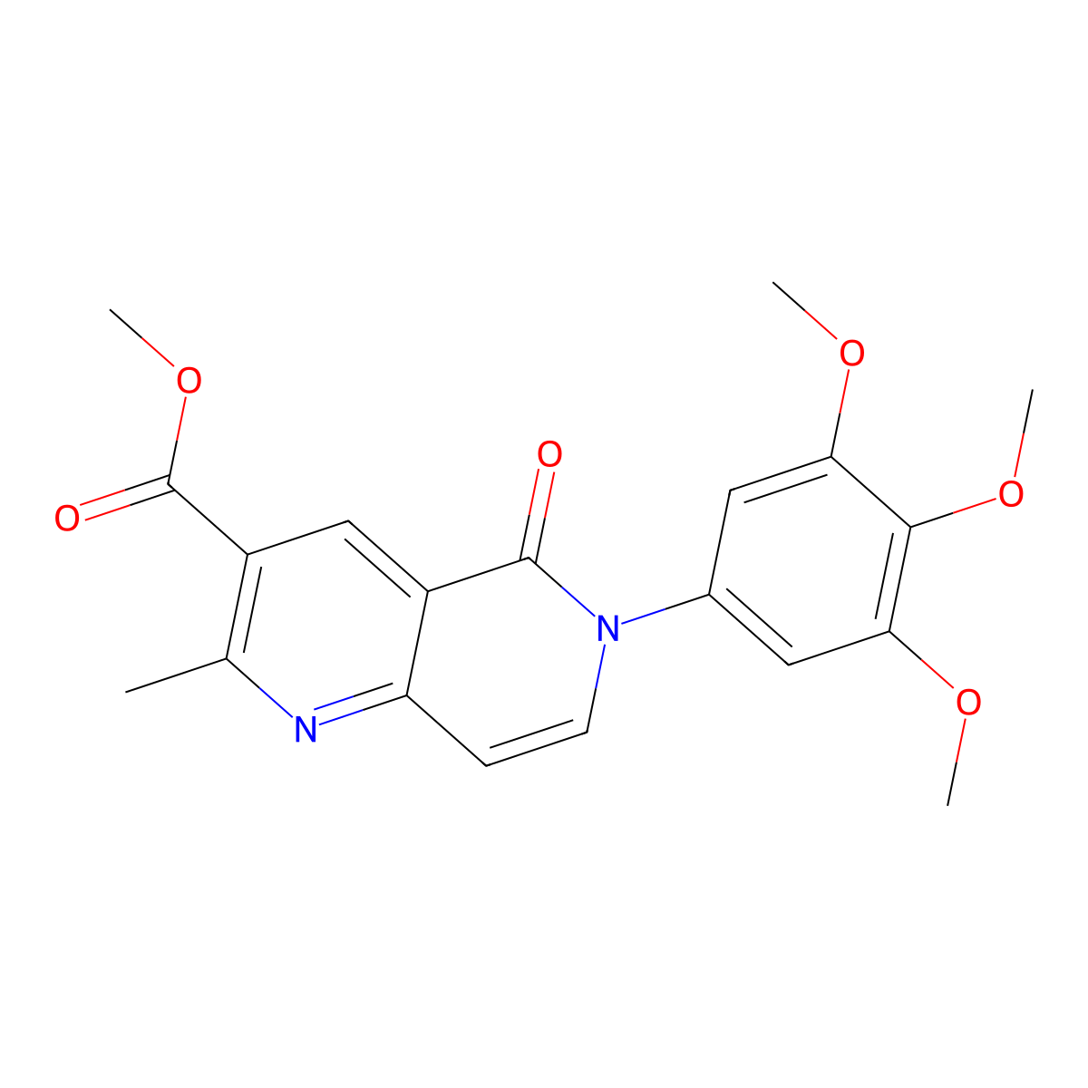 Methyl 2-methyl-5-oxo-6-(3,4,5-trimethoxyphenyl)-5,6-dihydro-1,6-naphthyridine-3-carboxylate molecular structure, CAS 1010899-72-5