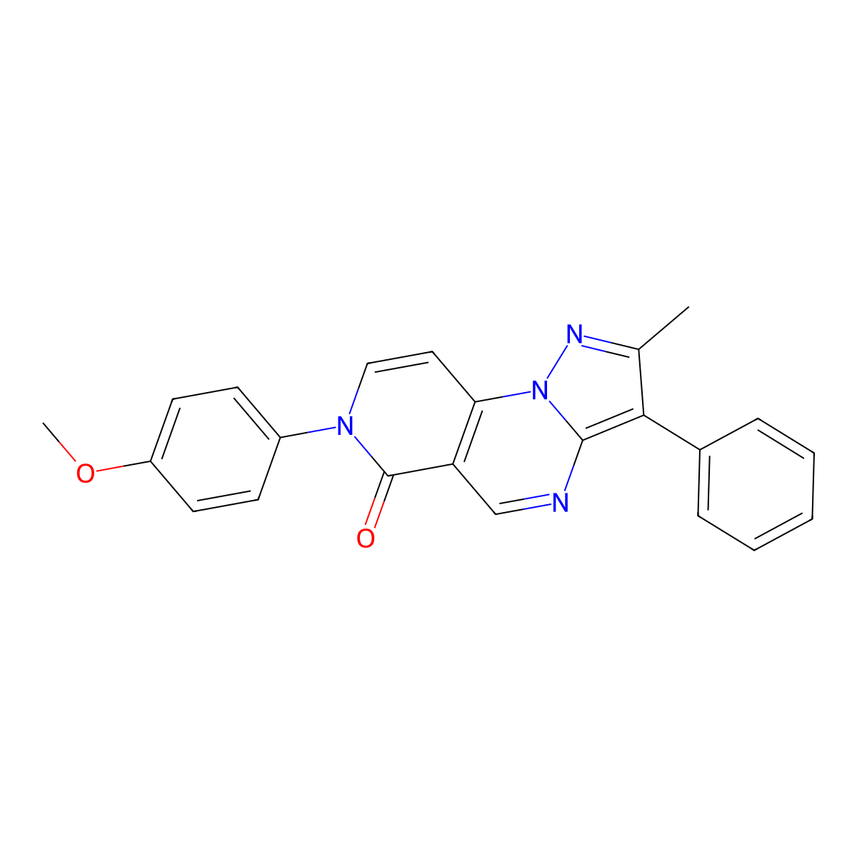 7-(4-methoxyphenyl)-2-methyl-3-phenylpyrazolo[1,5-a]pyrido[3,4-e]pyrimidin-6(7H)-one molecular structure, CAS 1010899-82-7