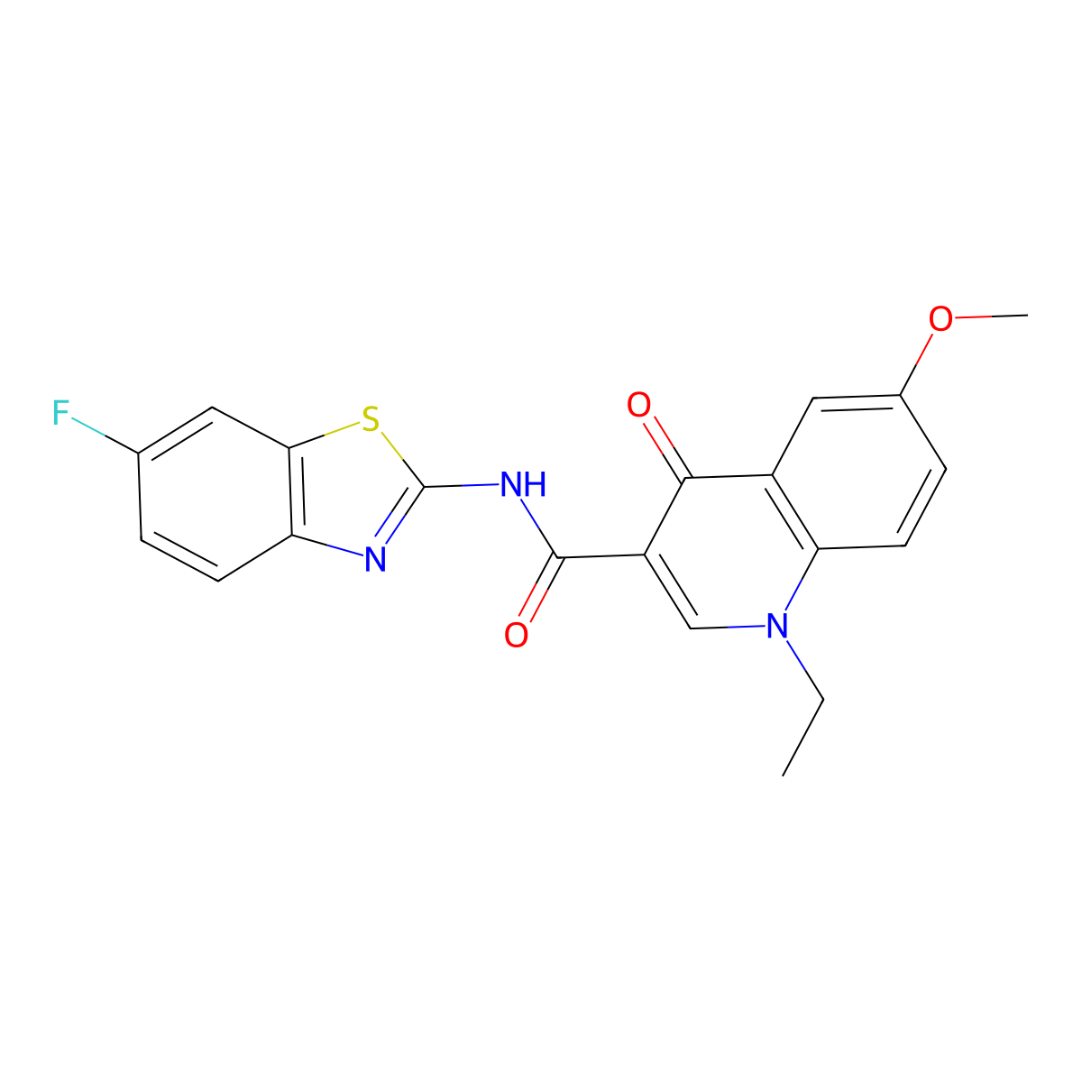 1-ethyl-N-(6-fluorobenzo[d]thiazol-2-yl)-6-methoxy-4-oxo-1,4-dihydroquinoline-3-carboxamide molecular structure, CAS 1010899-91-8