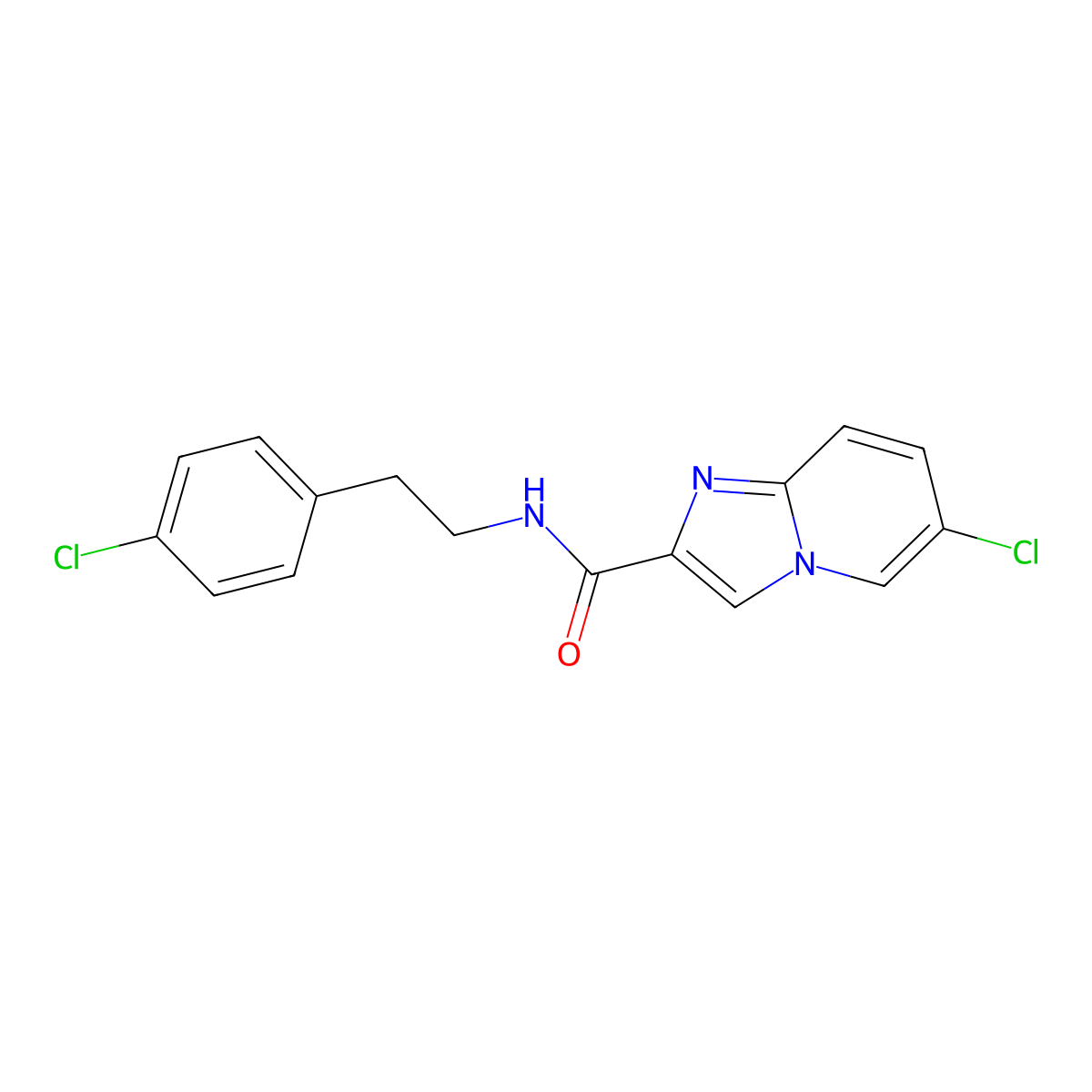 6-chloro-N-[2-(4-chlorophenyl)ethyl]imidazo[1,2-a]pyridine-2-carboxamide molecular structure, CAS 1010899-96-3