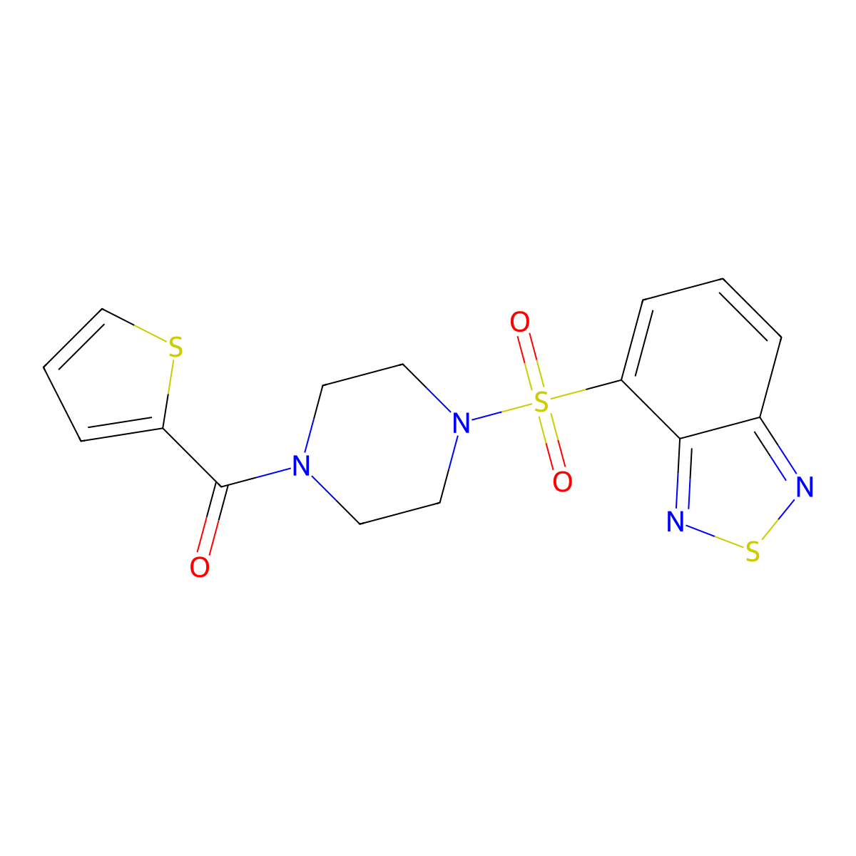 [4-(2,1,3-Benzothiadiazol-4-ylsulfonyl)piperazin-1-yl](thiophen-2-yl)methanone molecular structure, CAS 1010899-97-4