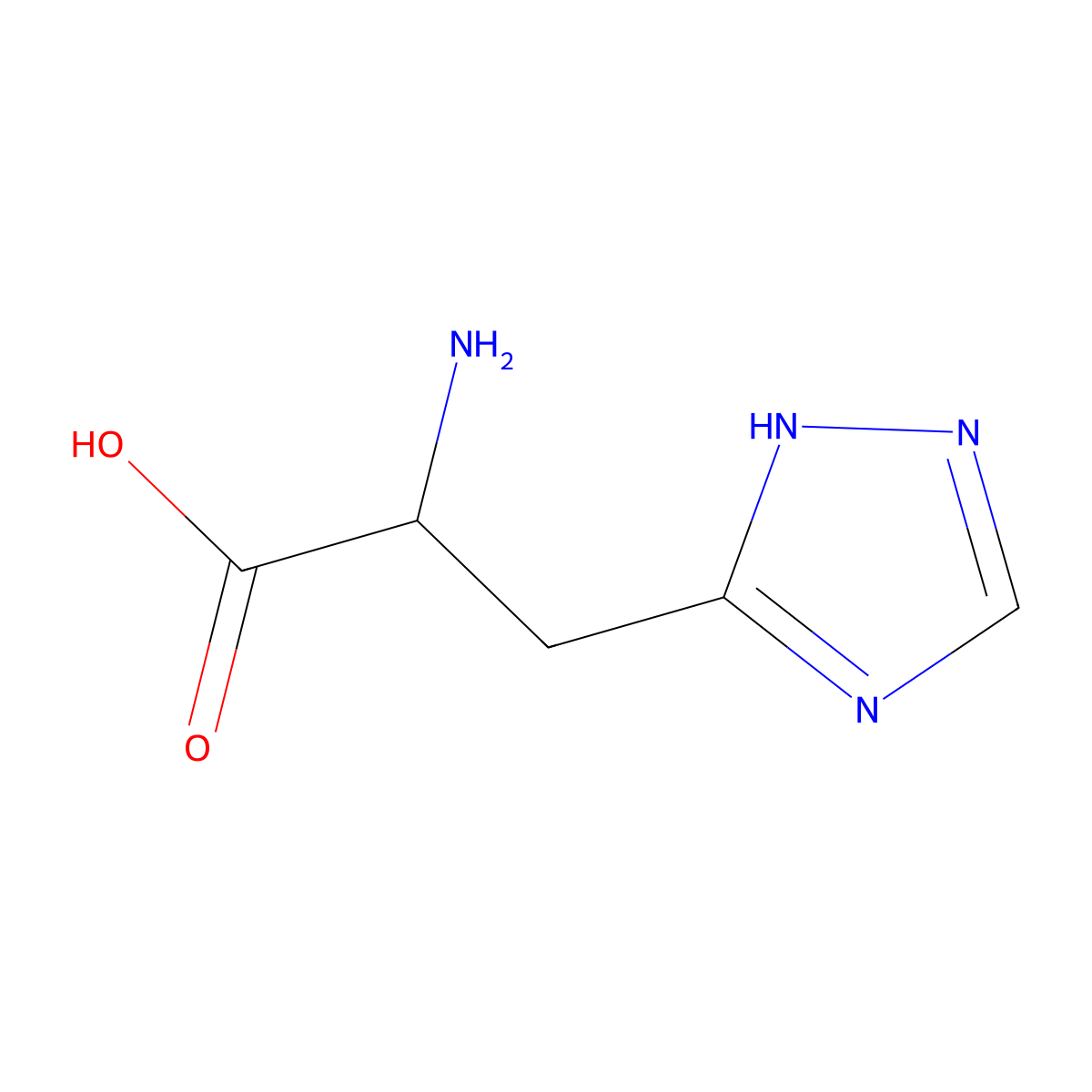 alpha-Amino-1H-1,2,4-triazole-5-propanoic acid molecular structure, CAS 10109-05-4