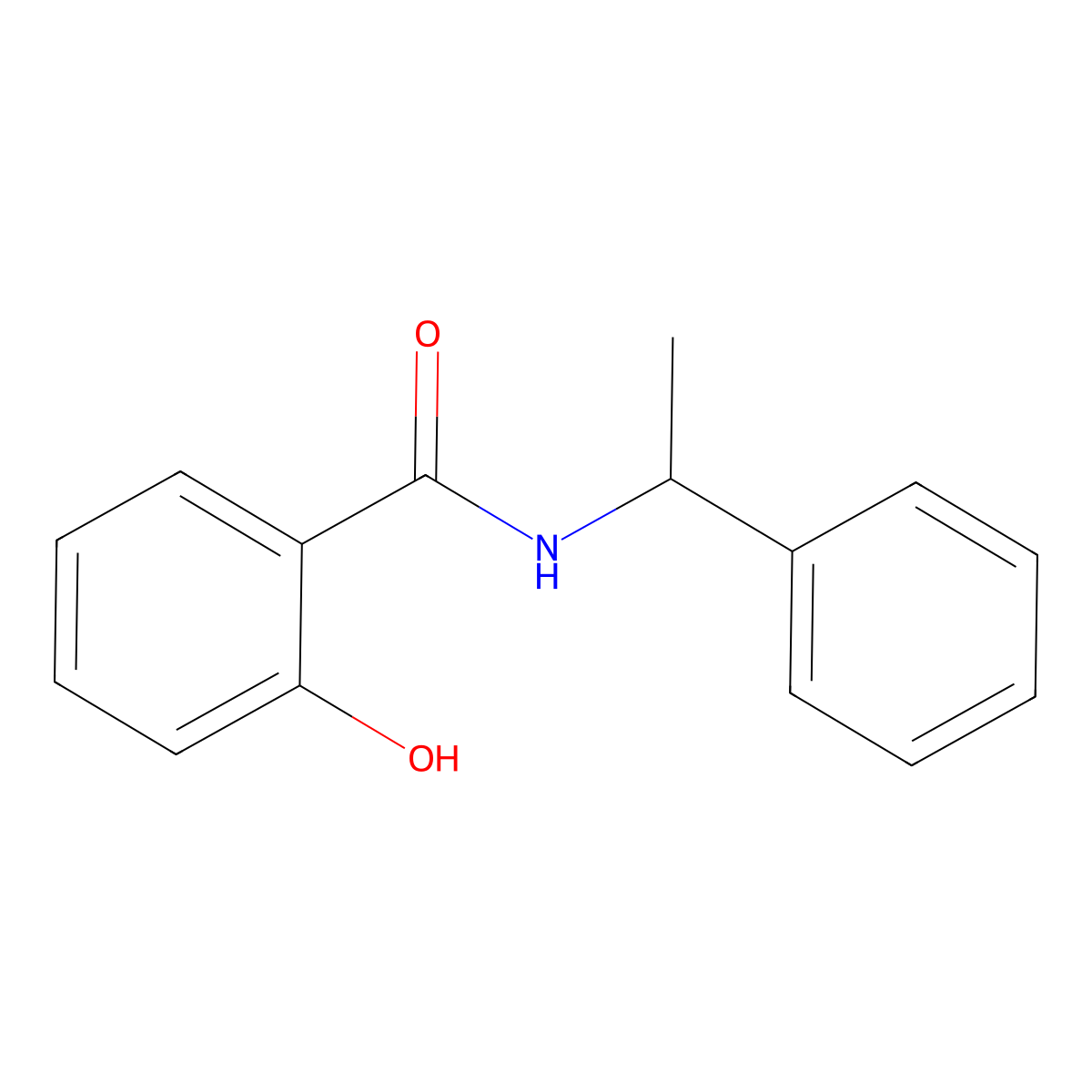 2-hydroxy-N-(1-phenylethyl)benzamide molecular structure, CAS 101090-00-0