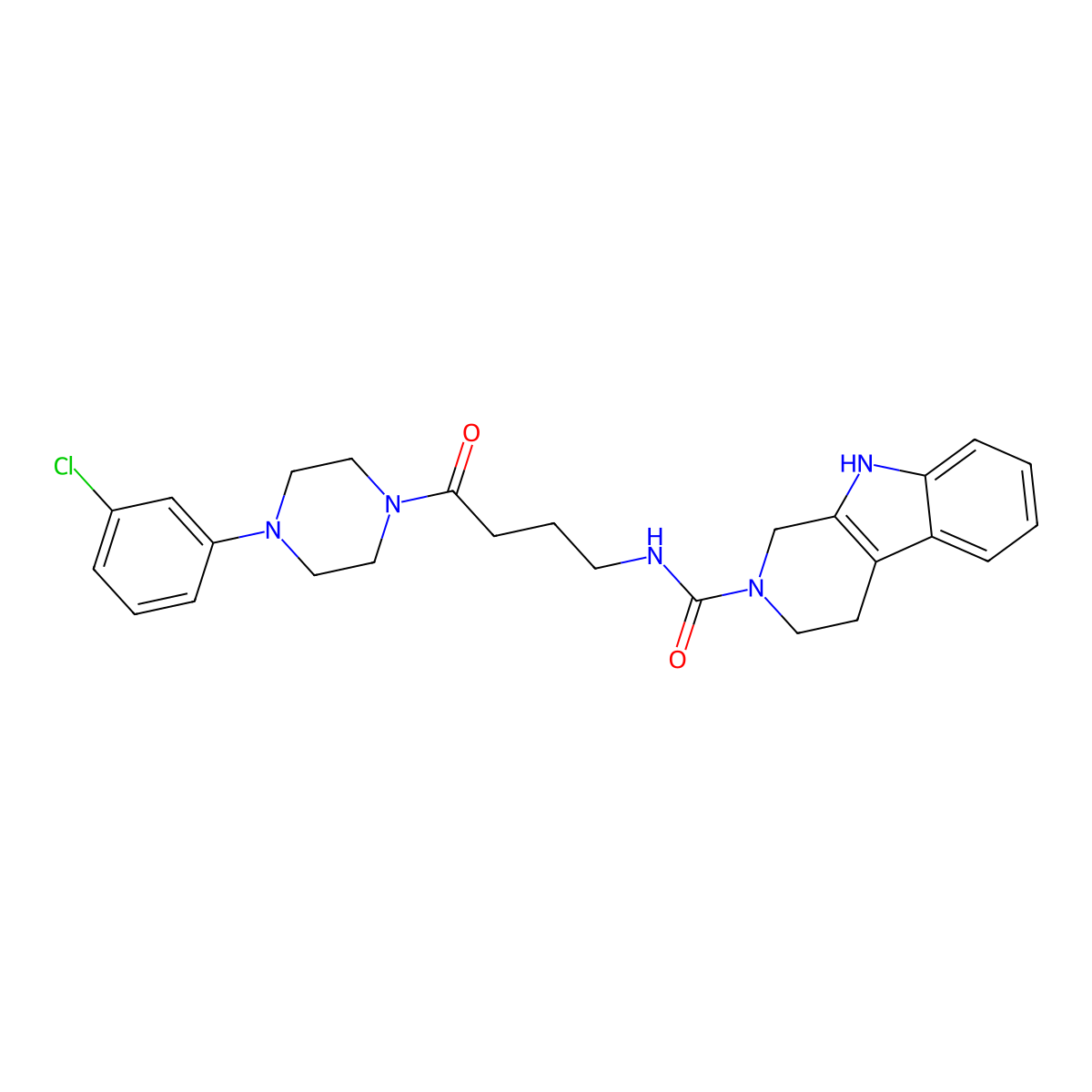N-{4-[4-(3-chlorophenyl)piperazin-1-yl]-4-oxobutyl}-1,3,4,9-tetrahydro-2H-beta-carboline-2-carboxamide molecular structure, CAS 1010900-12-5