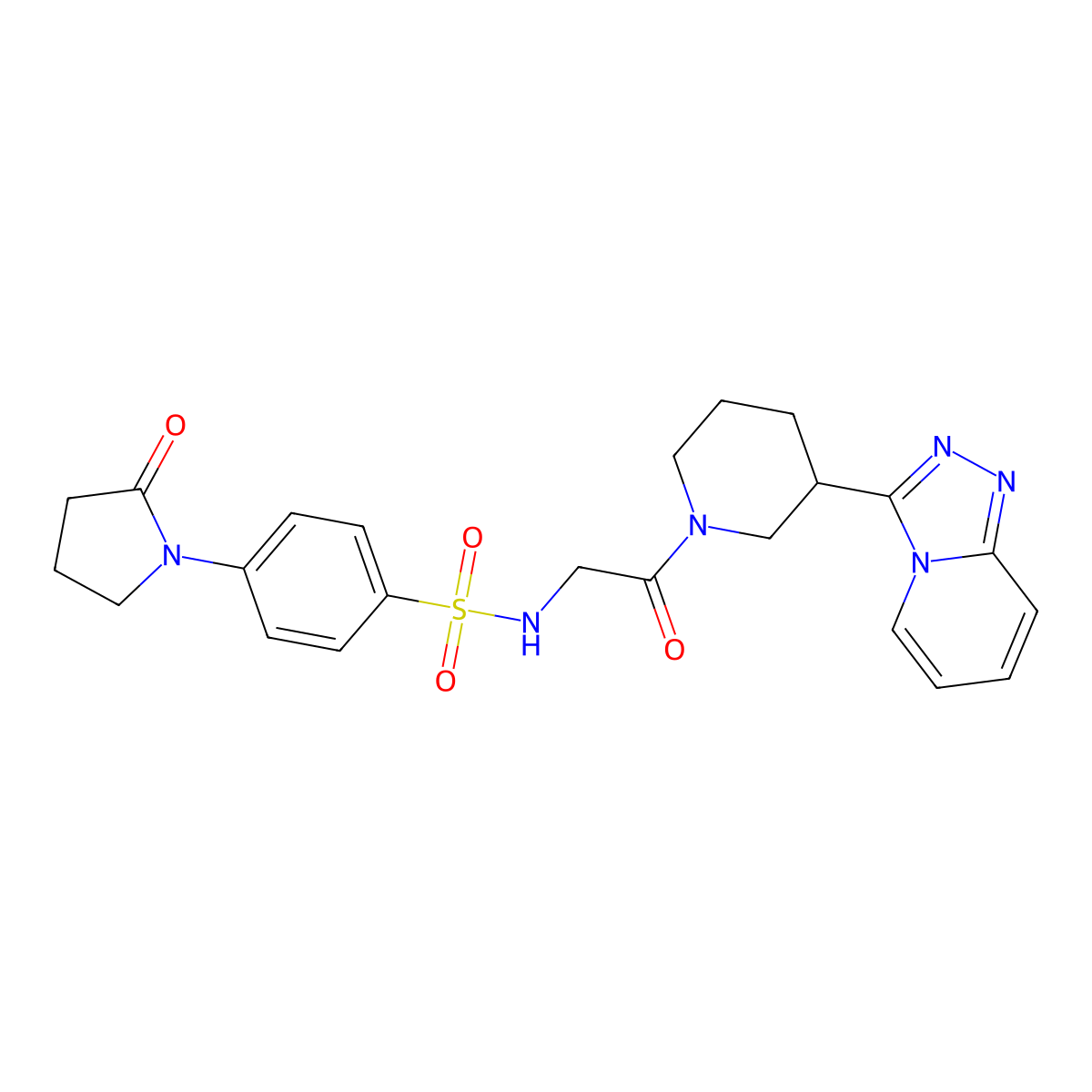 4-(2-oxopyrrolidin-1-yl)-N-{2-oxo-2-[3-([1,2,4]triazolo[4,3-a]pyridin-3-yl)piperidin-1-yl]ethyl}benzenesulfonamide molecular structure, CAS 1010900-21-6