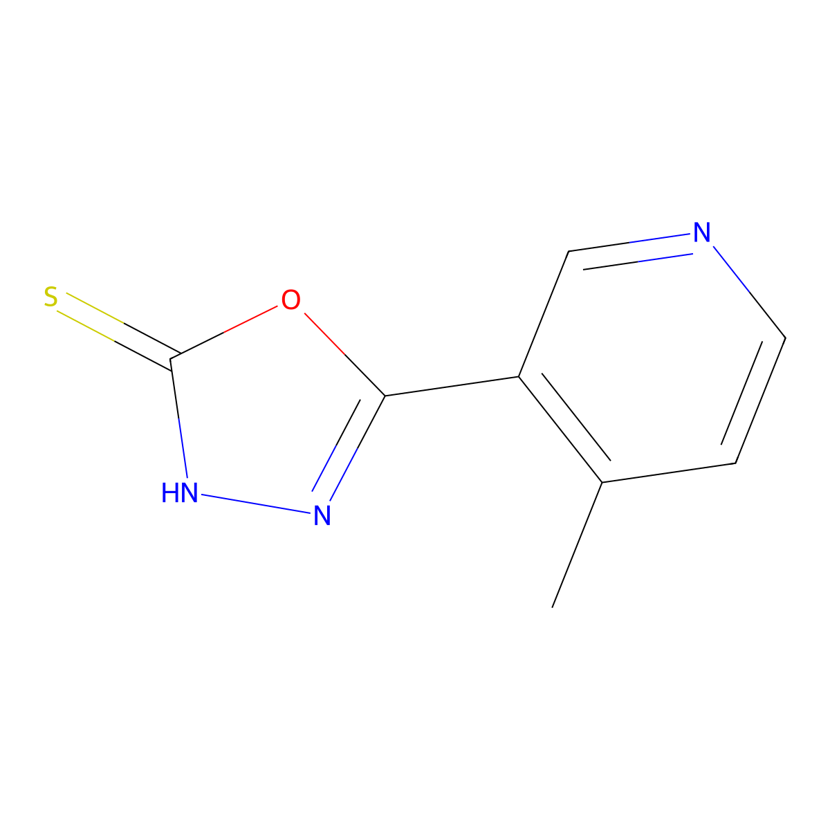 5-(4-Methylpyridin-3-yl)-1,3,4-oxadiazole-2-thiol molecular structure, CAS 1010900-28-3
