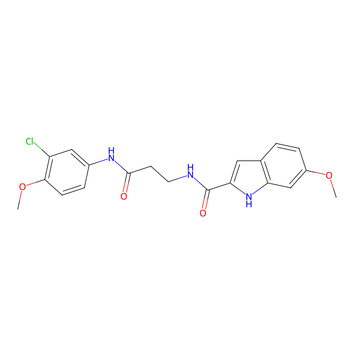 N~2~-[3-(3-chloro-4-methoxyanilino)-3-oxopropyl]-6-methoxy-1H-indole-2-carboxamide molecular structure, CAS 1010900-37-4