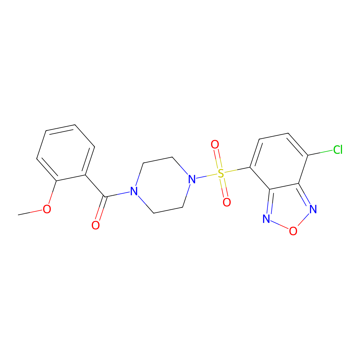 {4-[(7-Chloro-2,1,3-benzoxadiazol-4-yl)sulfonyl]piperazin-1-yl}(2-methoxyphenyl)methanone molecular structure, CAS 1010900-51-2