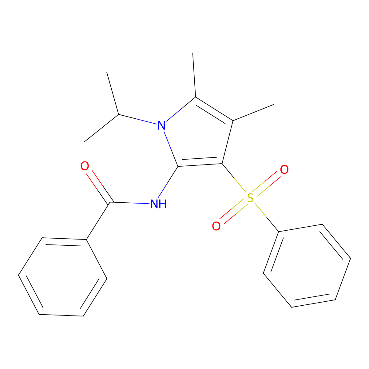 N-[4,5-dimethyl-3-(phenylsulfonyl)-1-(propan-2-yl)-1H-pyrrol-2-yl]benzamide molecular structure, CAS 1010900-56-7