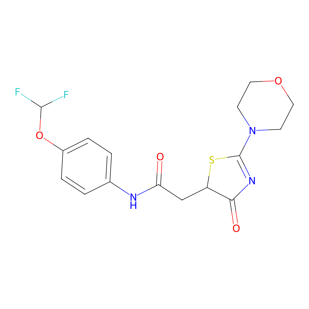 N-[4-(difluoromethoxy)phenyl]-2-[2-(morpholin-4-yl)-4-oxo-4,5-dihydro-1,3-thiazol-5-yl]acetamide molecular structure, CAS 1010901-04-8
