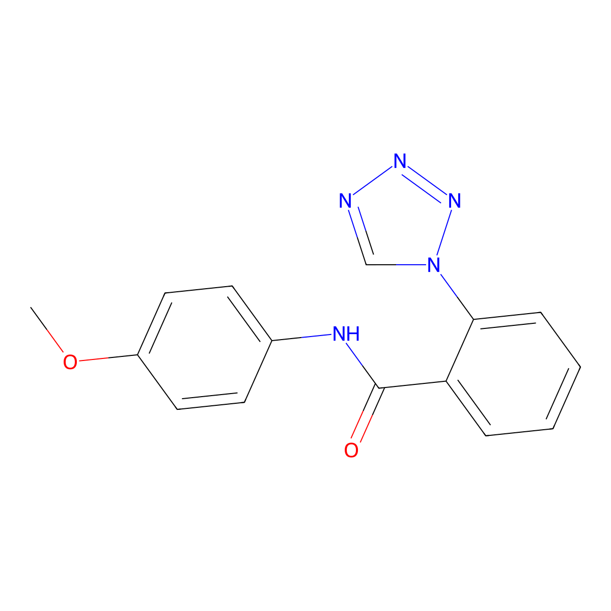N-(4-methoxyphenyl)-2-(1H-tetrazol-1-yl)benzamide molecular structure, CAS 1010901-11-7