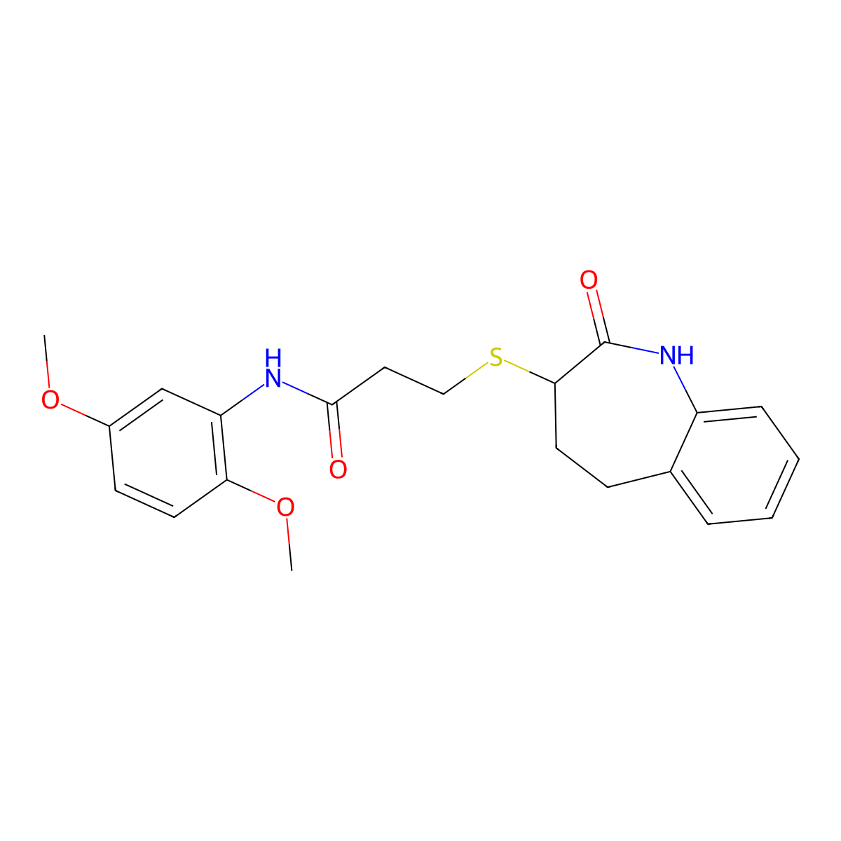 N-(2,5-dimethoxyphenyl)-3-[(2-hydroxy-4,5-dihydro-3H-1-benzazepin-3-yl)sulfanyl]propanamide molecular structure, CAS 1010901-24-2