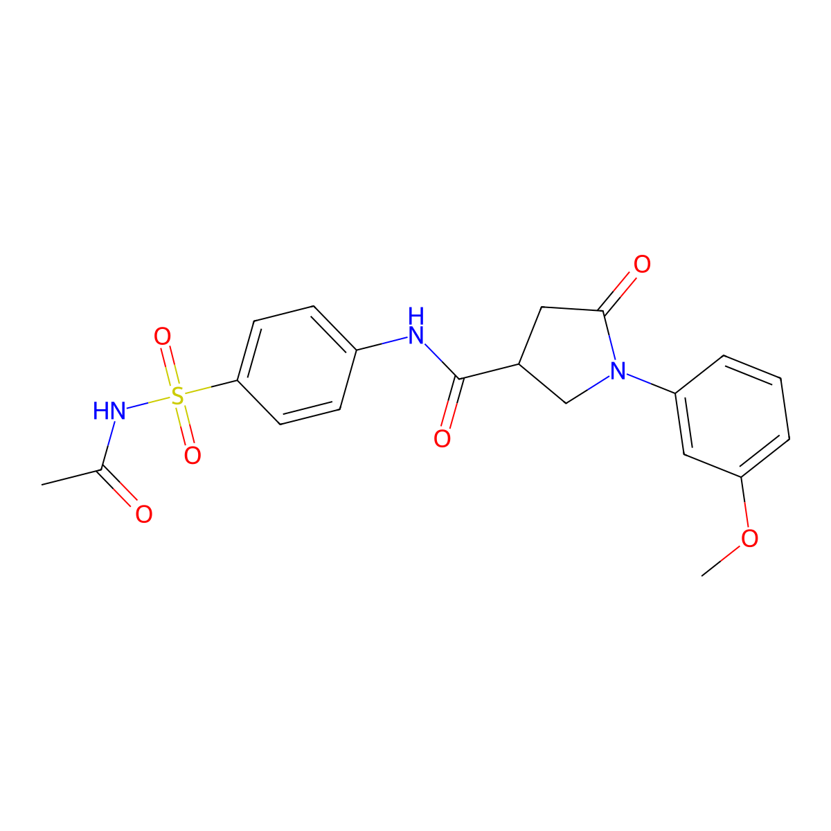 N-[4-(acetylsulfamoyl)phenyl]-1-(3-methoxyphenyl)-5-oxopyrrolidine-3-carboxamide molecular structure, CAS 1010901-48-0