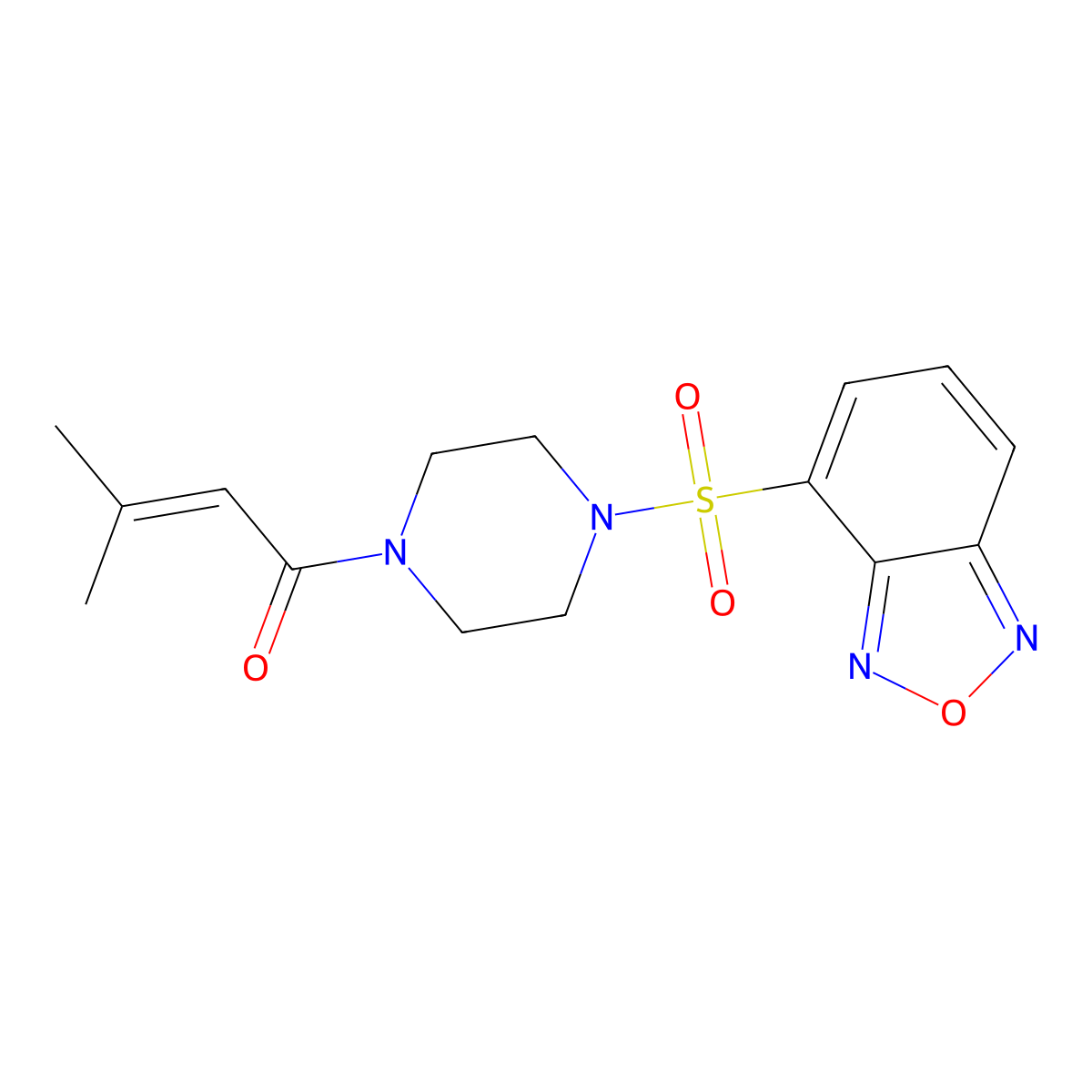 1-[4-(2,1,3-Benzoxadiazol-4-ylsulfonyl)piperazin-1-yl]-3-methylbut-2-en-1-one molecular structure, CAS 1010901-54-8
