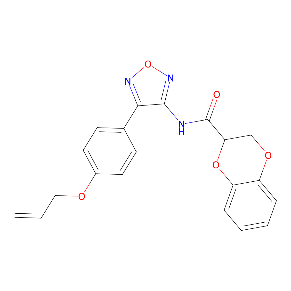 N-{4-[4-(prop-2-en-1-yloxy)phenyl]-1,2,5-oxadiazol-3-yl}-2,3-dihydro-1,4-benzodioxine-2-carboxamide molecular structure, CAS 1010901-61-7