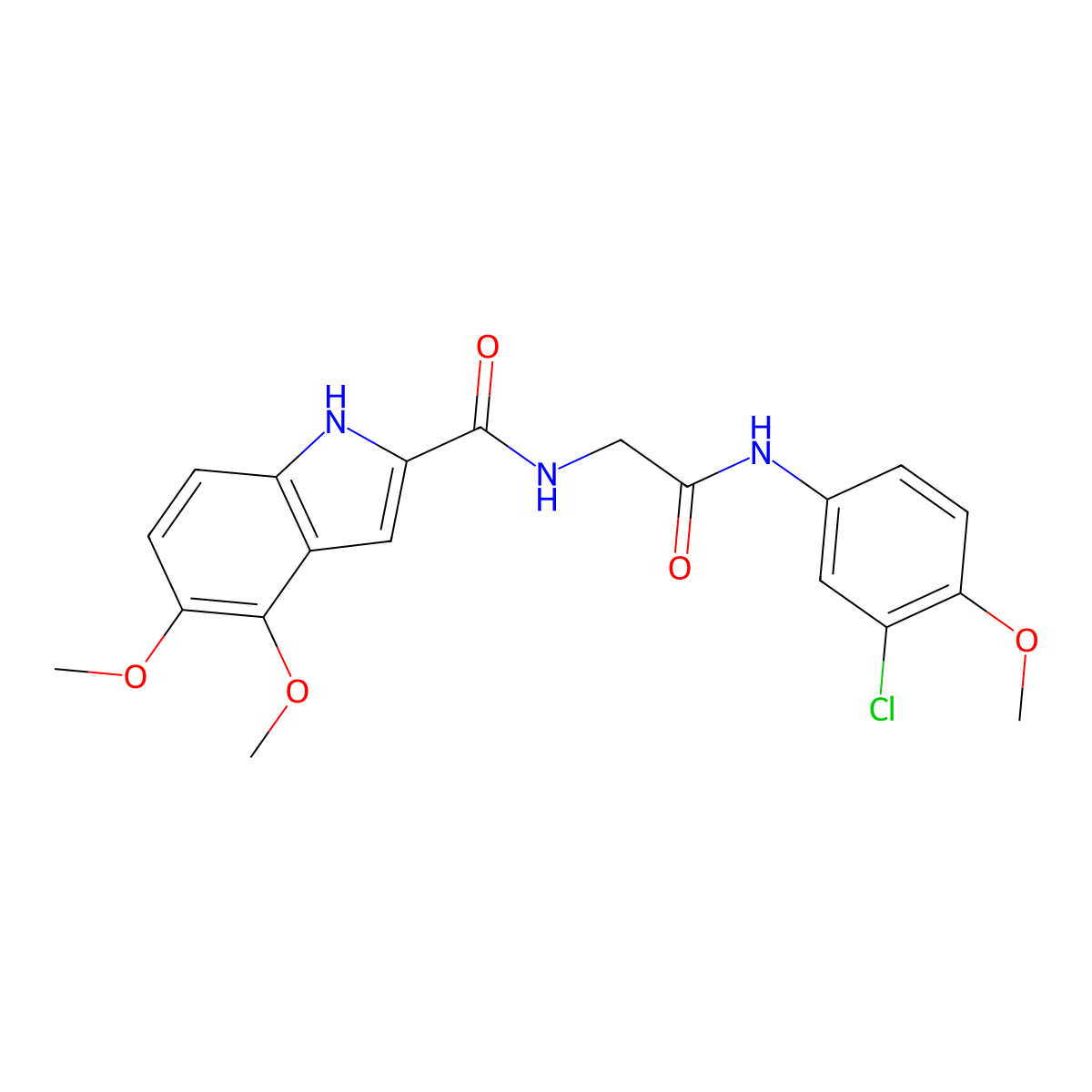 N-{2-[(3-chloro-4-methoxyphenyl)amino]-2-oxoethyl}-4,5-dimethoxy-1H-indole-2-carboxamide molecular structure, CAS 1010901-63-9