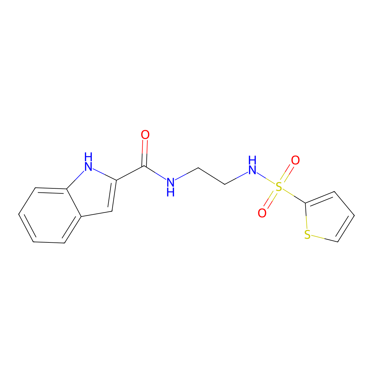 N-{2-[(thiophen-2-ylsulfonyl)amino]ethyl}-1H-indole-2-carboxamide molecular structure, CAS 1010901-85-5
