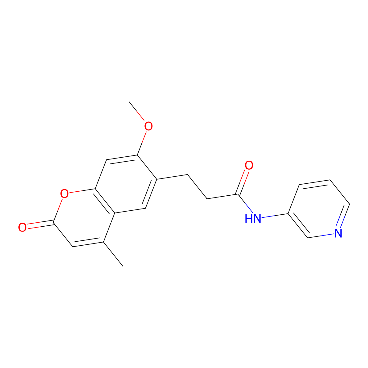 3-(7-methoxy-4-methyl-2-oxo-2H-chromen-6-yl)-N-(pyridin-3-yl)propanamide molecular structure, CAS 1010902-03-0