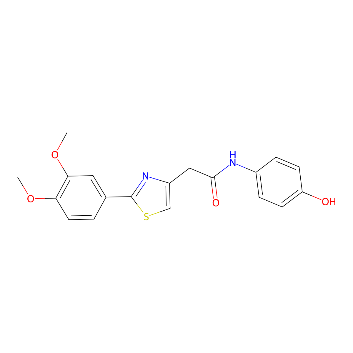 2-[2-(3,4-dimethoxyphenyl)-1,3-thiazol-4-yl]-N-(4-hydroxyphenyl)acetamide molecular structure, CAS 1010902-04-1