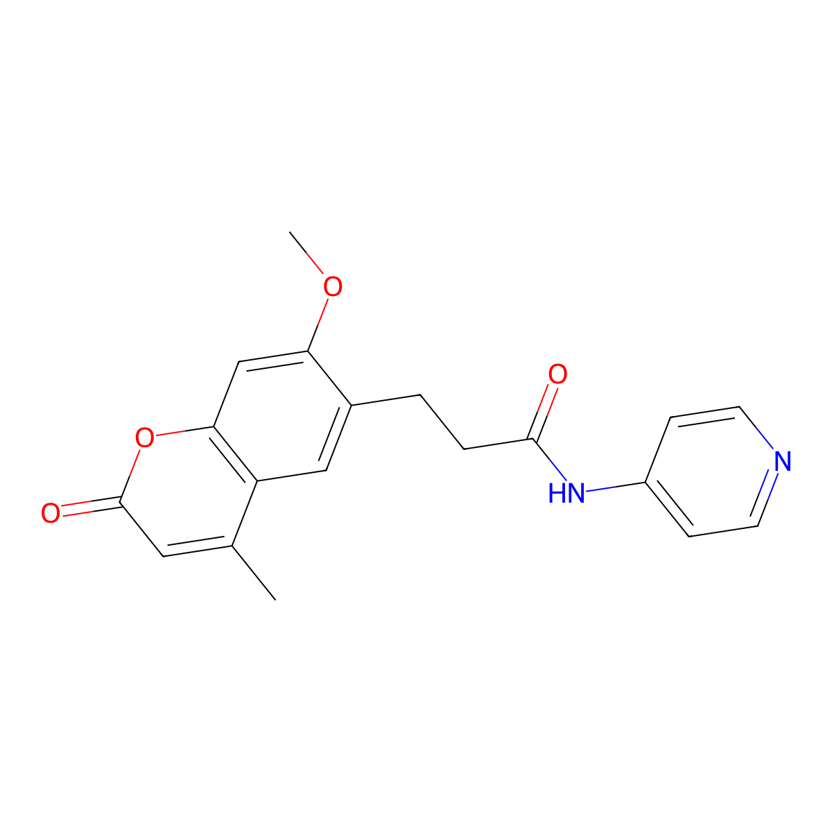 3-(7-methoxy-4-methyl-2-oxo-2H-chromen-6-yl)-N-(pyridin-4-yl)propanamide molecular structure, CAS 1010902-08-5