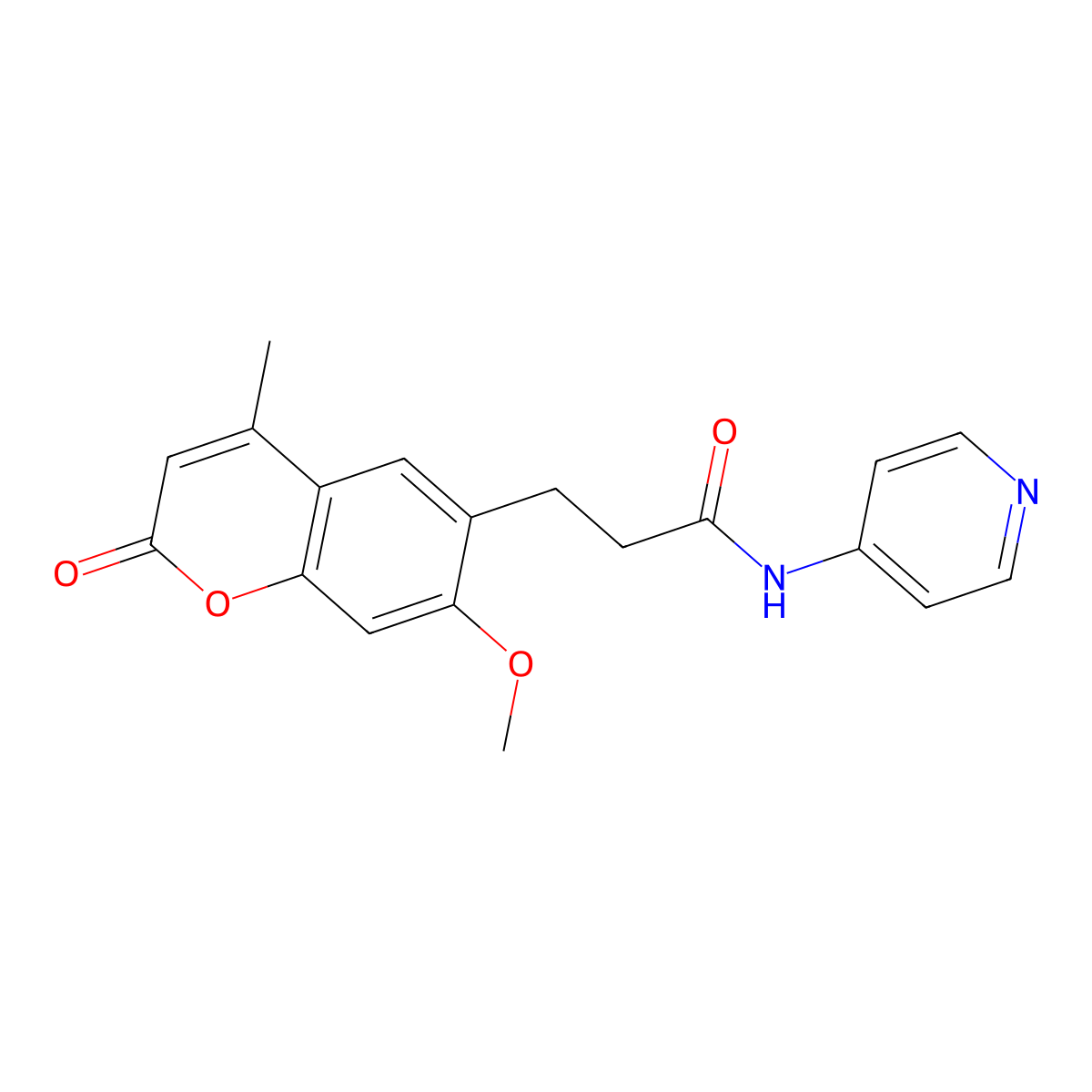 3-(7-methoxy-4-methyl-2-oxo-2H-chromen-6-yl)-N-(pyridin-4-yl)propanamide molecular structure, CAS 1010902-08-5