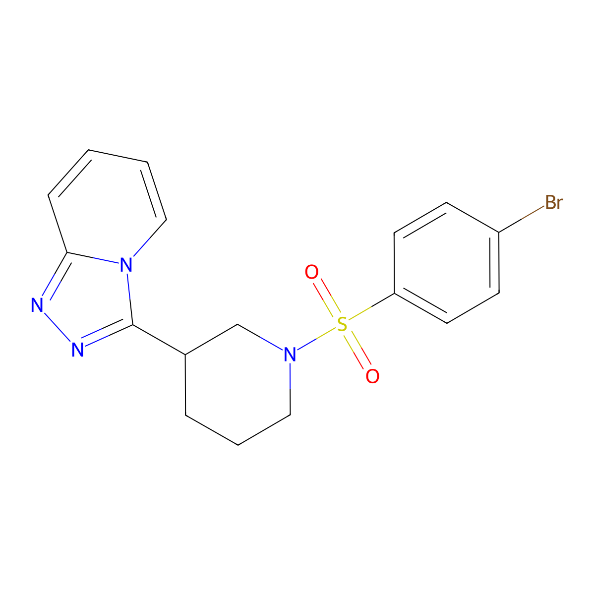3-{1-[(4-Bromophenyl)sulfonyl]piperidin-3-yl}[1,2,4]triazolo[4,3-a]pyridine molecular structure, CAS 1010902-11-0