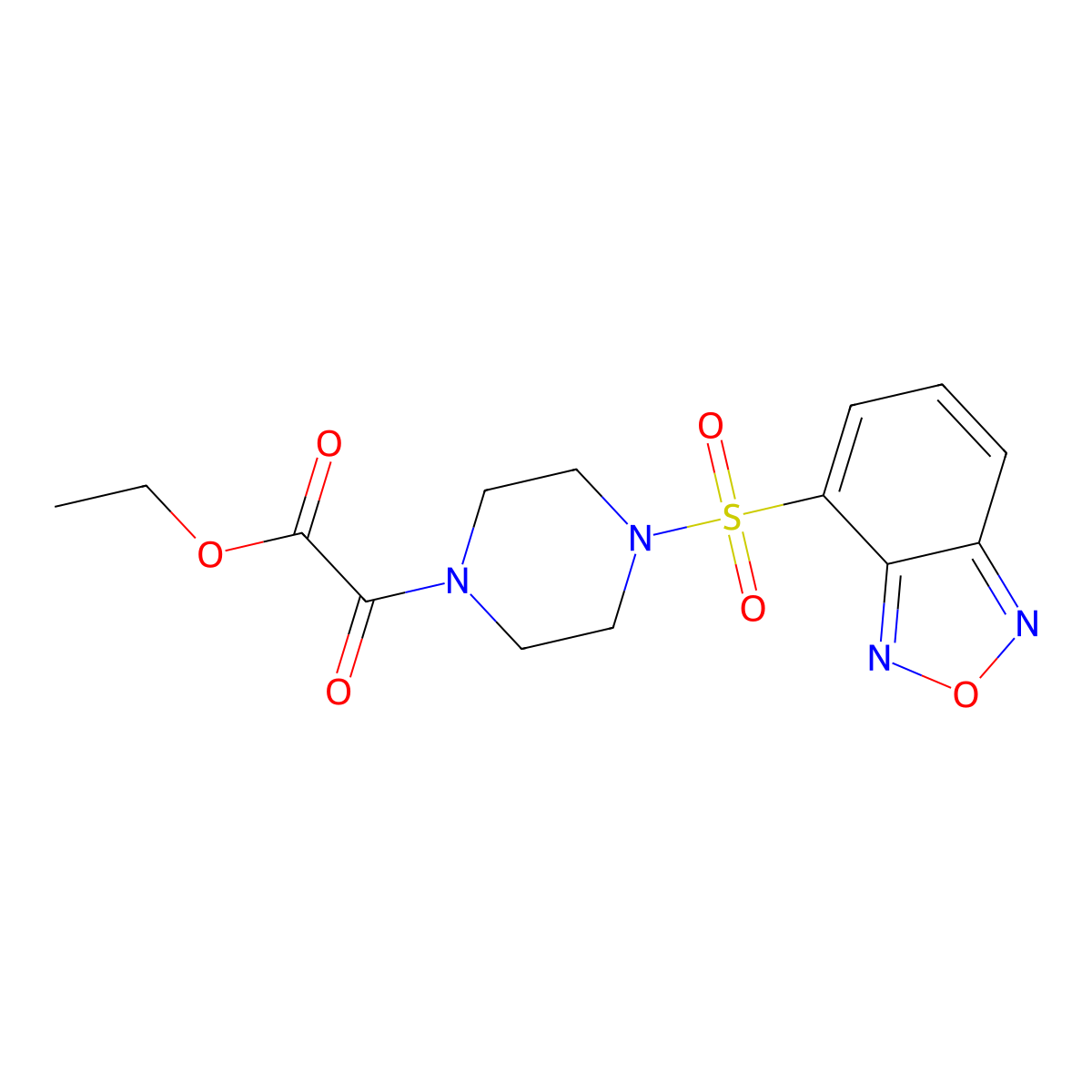 Ethyl [4-(2,1,3-benzoxadiazol-4-ylsulfonyl)piperazin-1-yl](oxo)acetate molecular structure, CAS 1010902-13-2