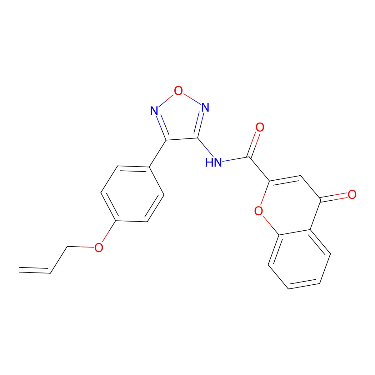 4-oxo-N-{4-[4-(prop-2-en-1-yloxy)phenyl]-1,2,5-oxadiazol-3-yl}-4H-chromene-2-carboxamide molecular structure, CAS 1010902-26-7