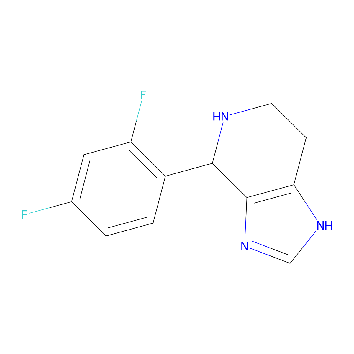 4-(2,4-difluorophenyl)-4,5,6,7-tetrahydro-3H-imidazo[4,5-c]pyridine molecular structure, CAS 1010902-27-8