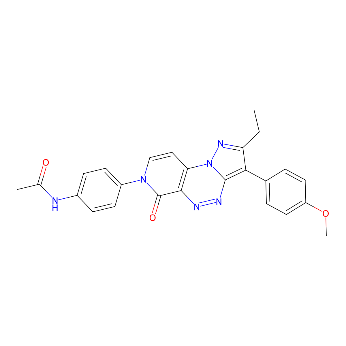 N-{4-[2-ethyl-3-(4-methoxyphenyl)-6-oxopyrazolo[5,1-c]pyrido[4,3-e][1,2,4]triazin-7(6H)-yl]phenyl}acetamide molecular structure, CAS 1010902-30-3